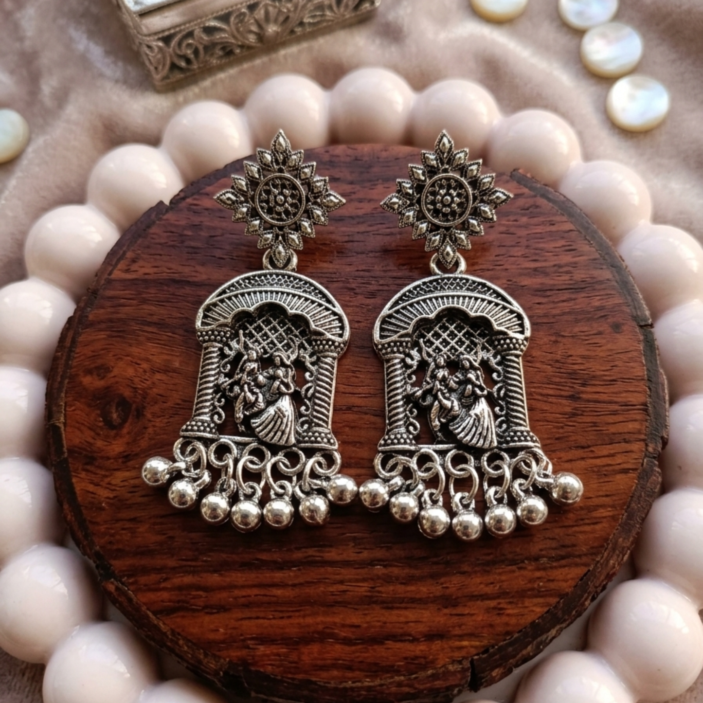 Royal Radha Oxidized Earrings