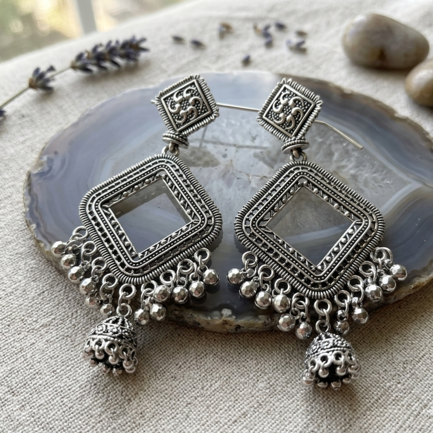 Silver Mirage Mirror Earrings