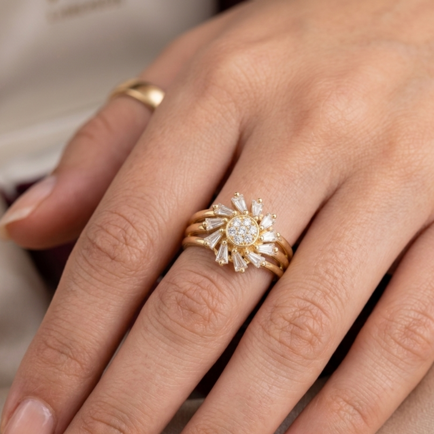 Luxe Floral Spark Ring