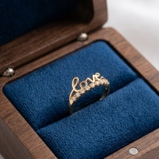 Golden Love Spark Ring
