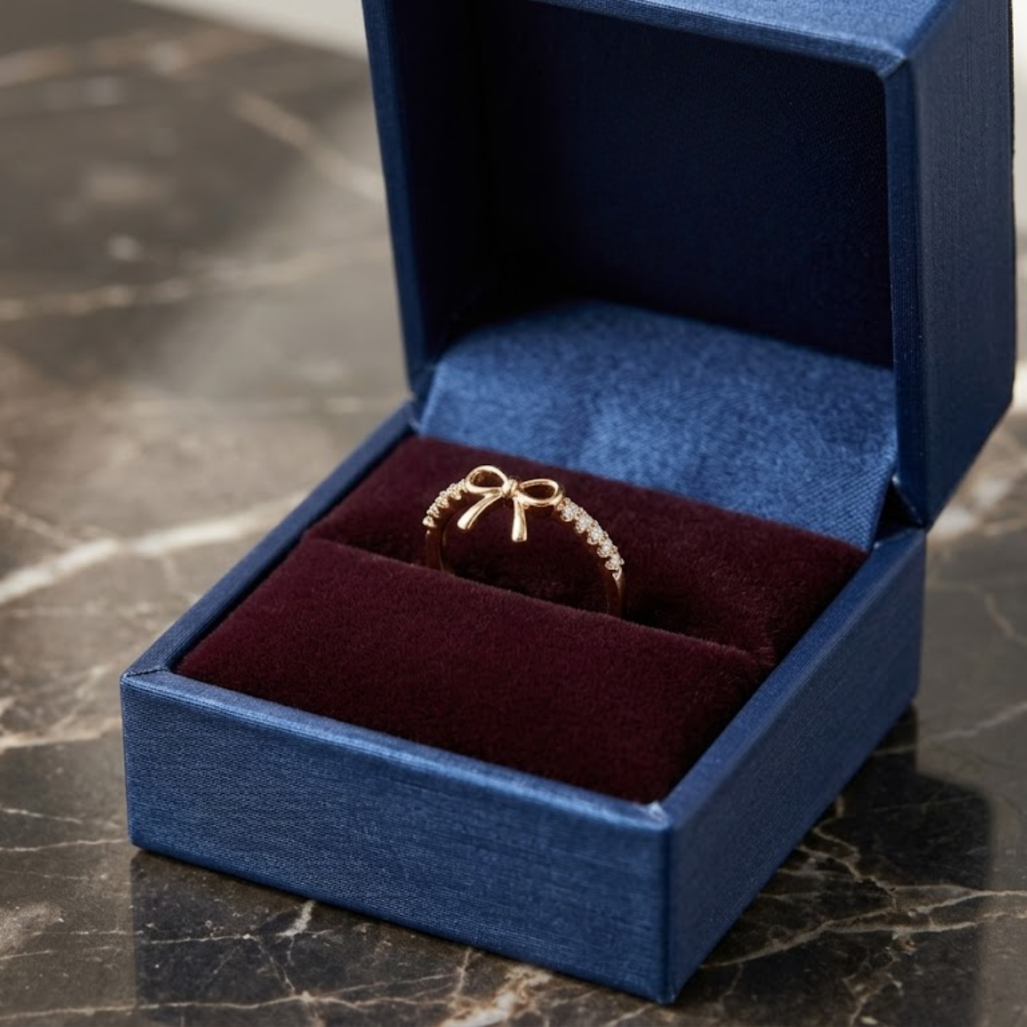Golden Bow Spark Ring
