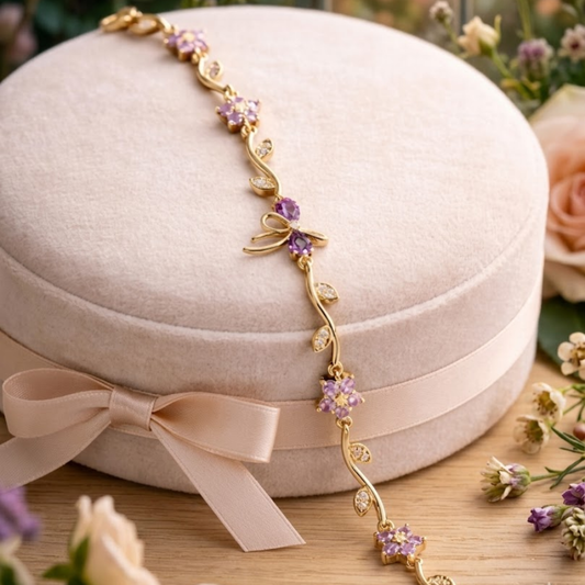 Lavender Vine Charm Tulip Bracelet