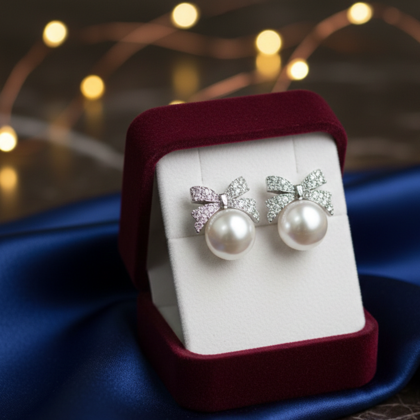 Pearl Ribbon Earrings