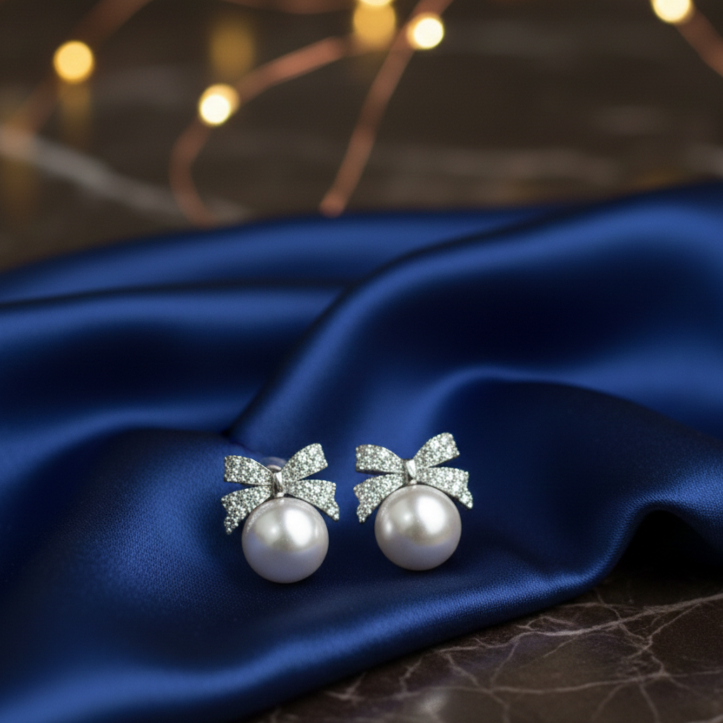 Pearl Ribbon Earrings