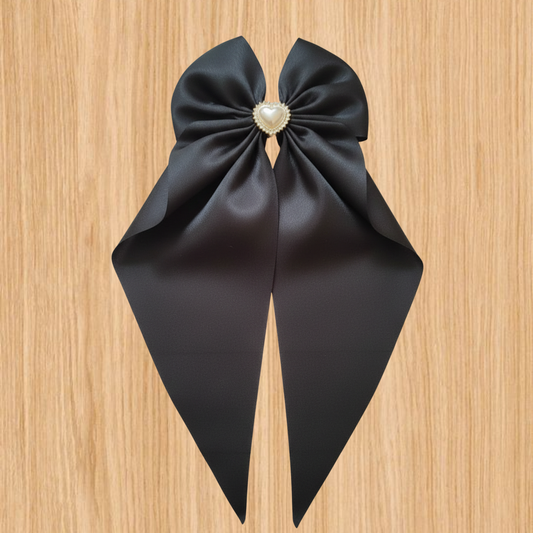 Black Velvet Heart Bow