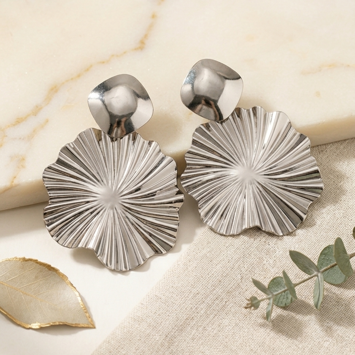 Silver Bloom Radiance Earrings