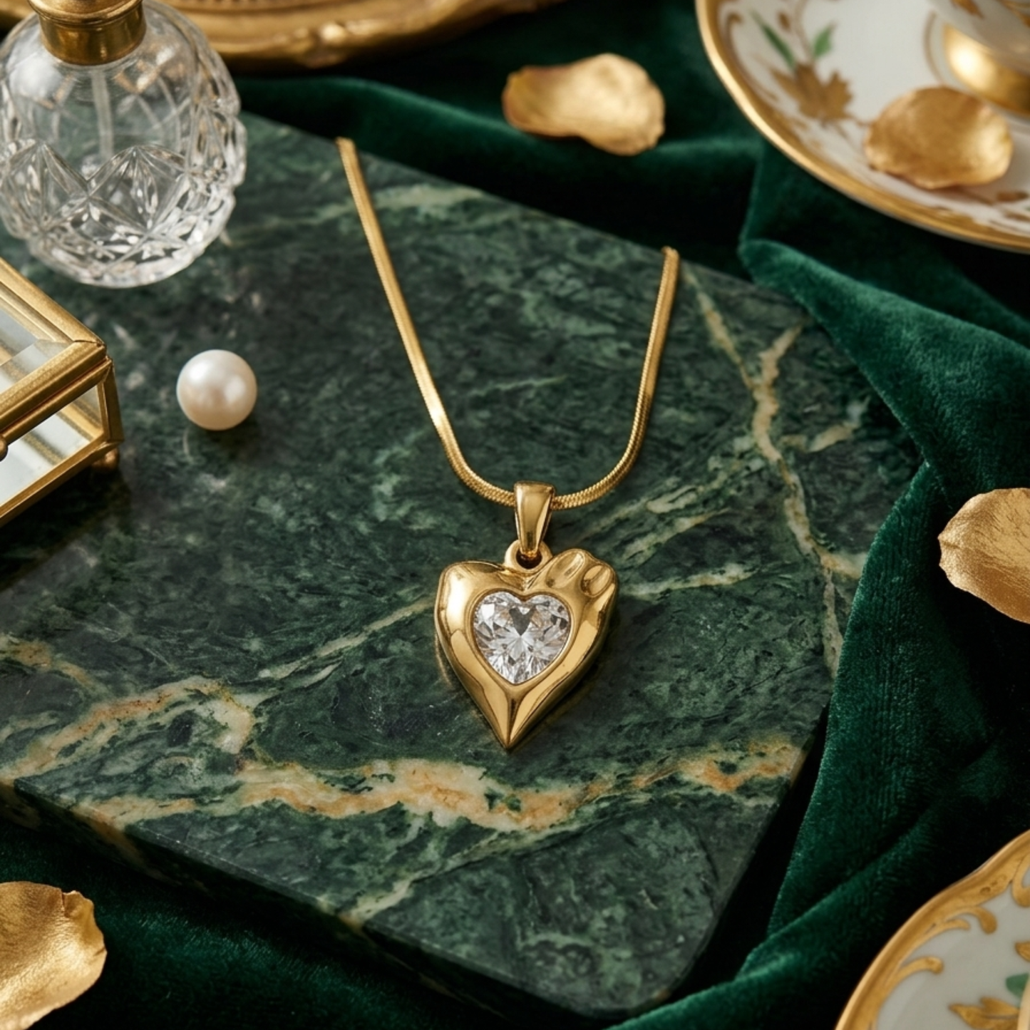 Golden Embrace Heart Pendant