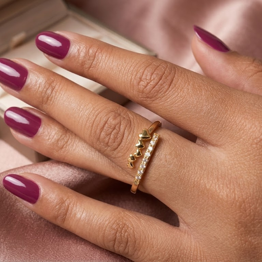 Golden Hearts Spark Ring