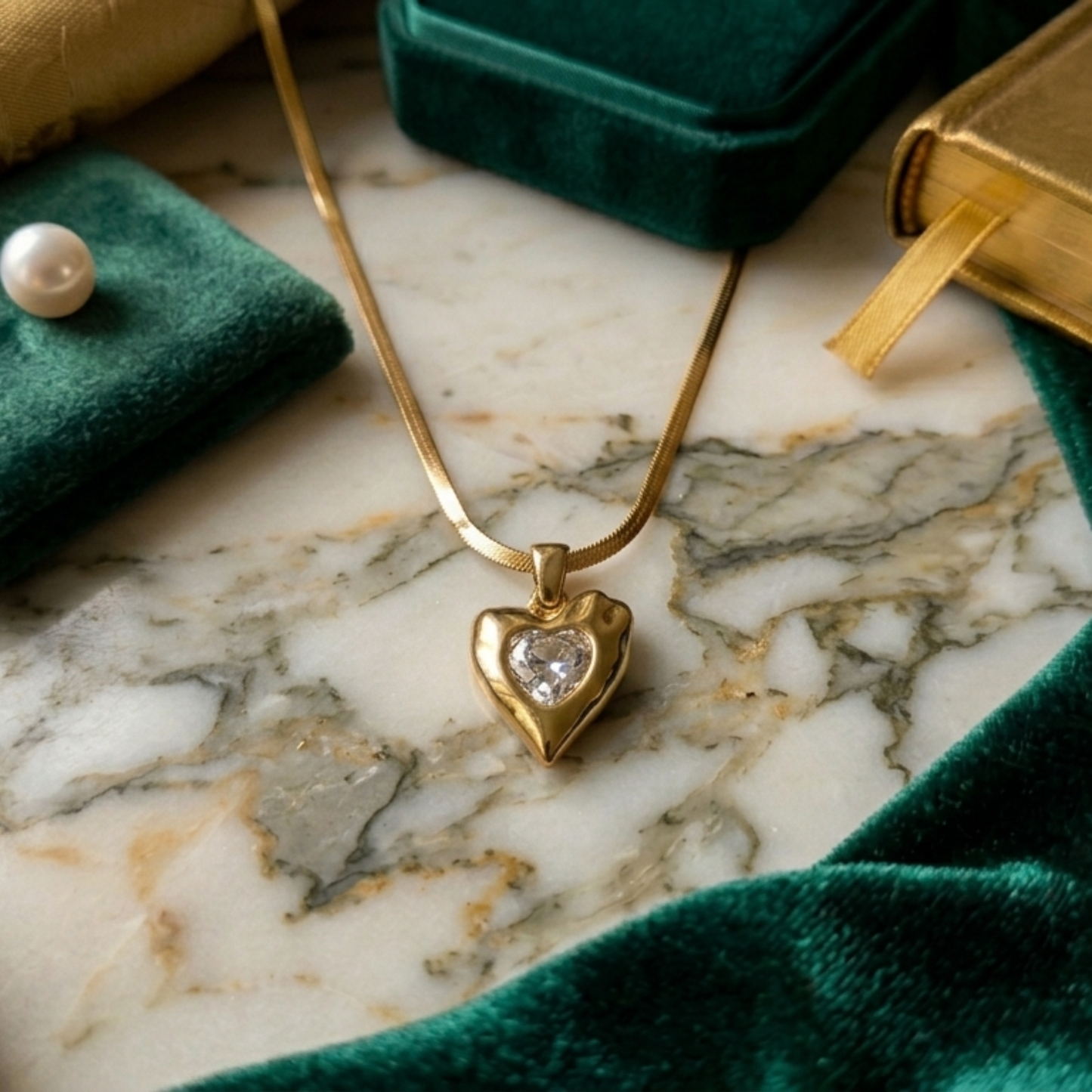 Golden Embrace Heart Pendant