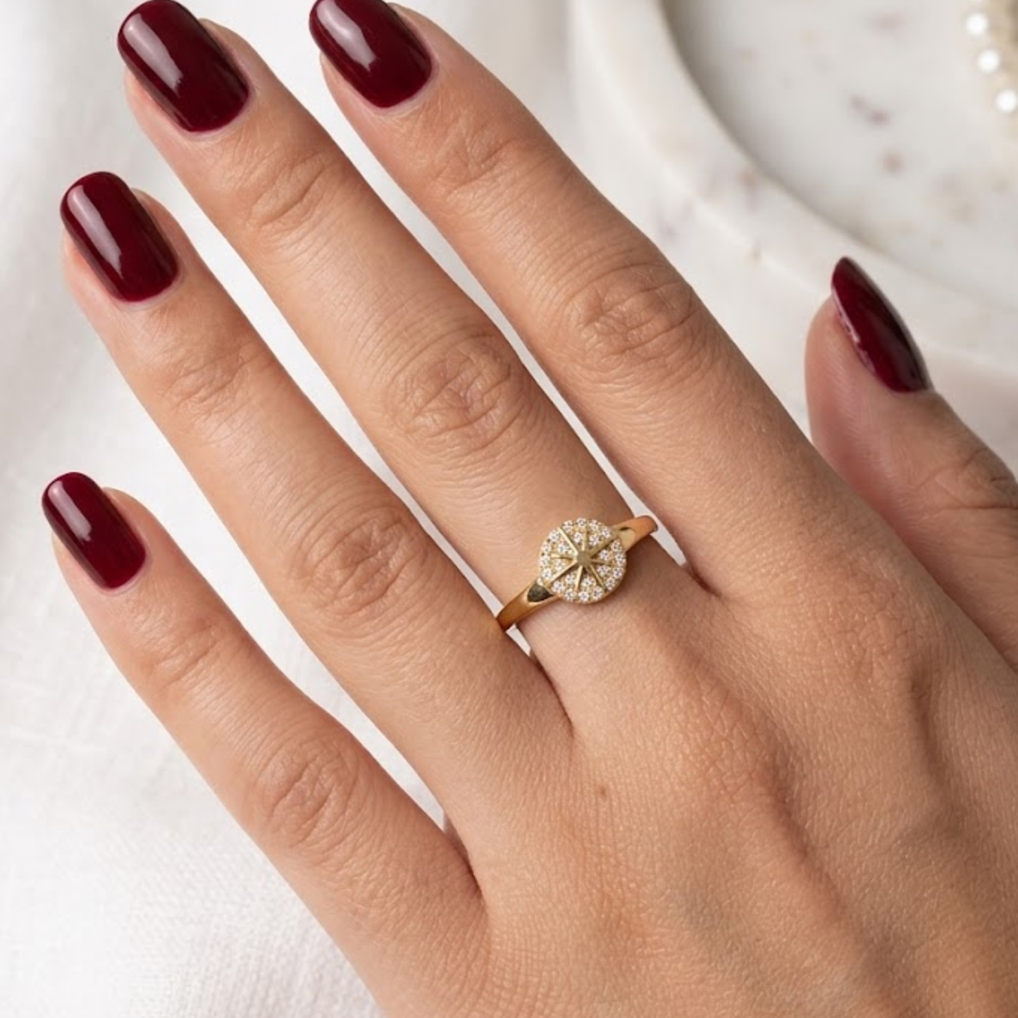 Golden Radiance Spark Ring