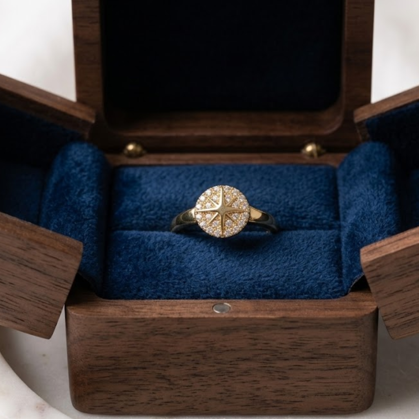 Golden Radiance Spark Ring