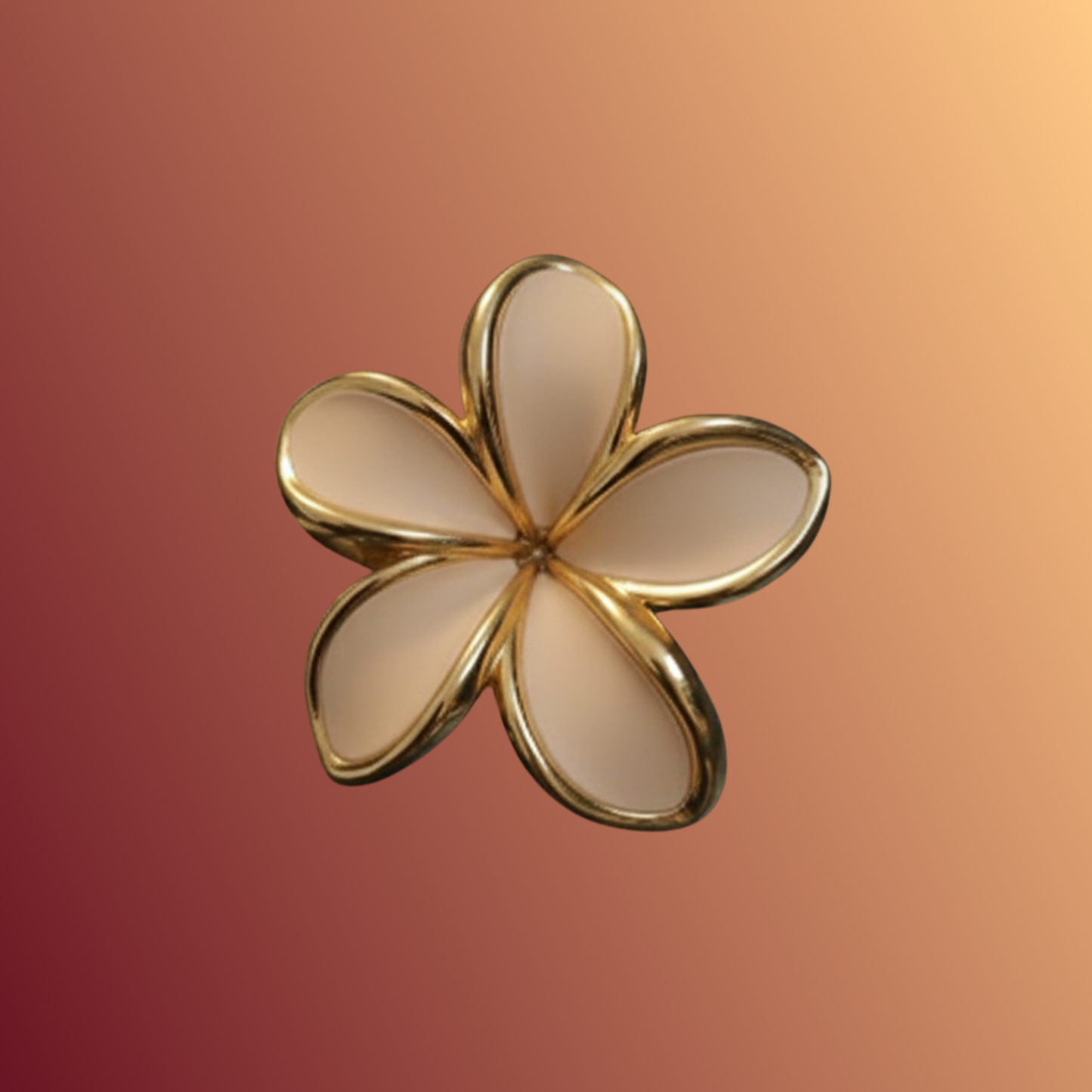 Golden Plumeria Flower Clip