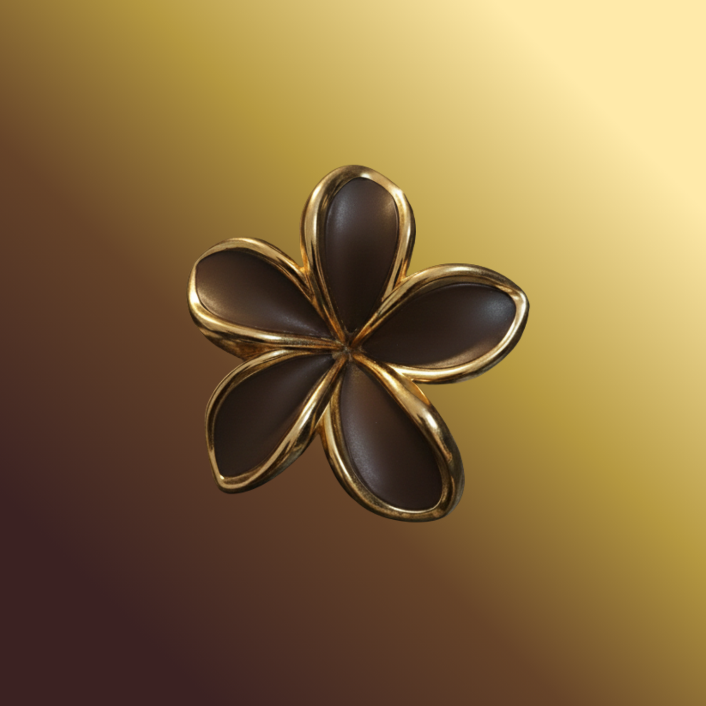 Golden Plumeria Flower Clip