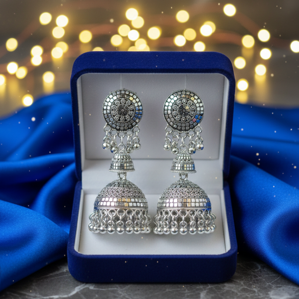 Silver Jhumkas Earrings