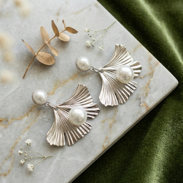 Moonleaf Pearl Earrings