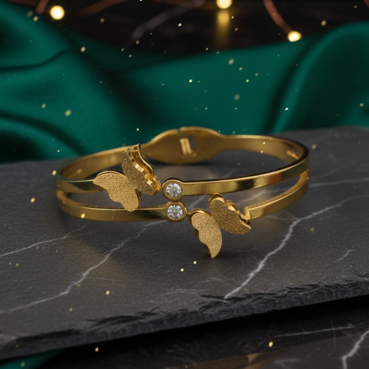Golden Twin Butterfly Bracelet