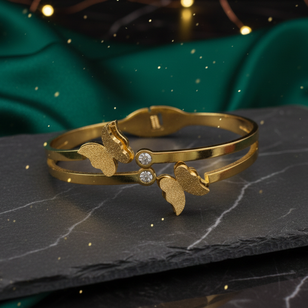 Golden Twin Butterfly Bracelet