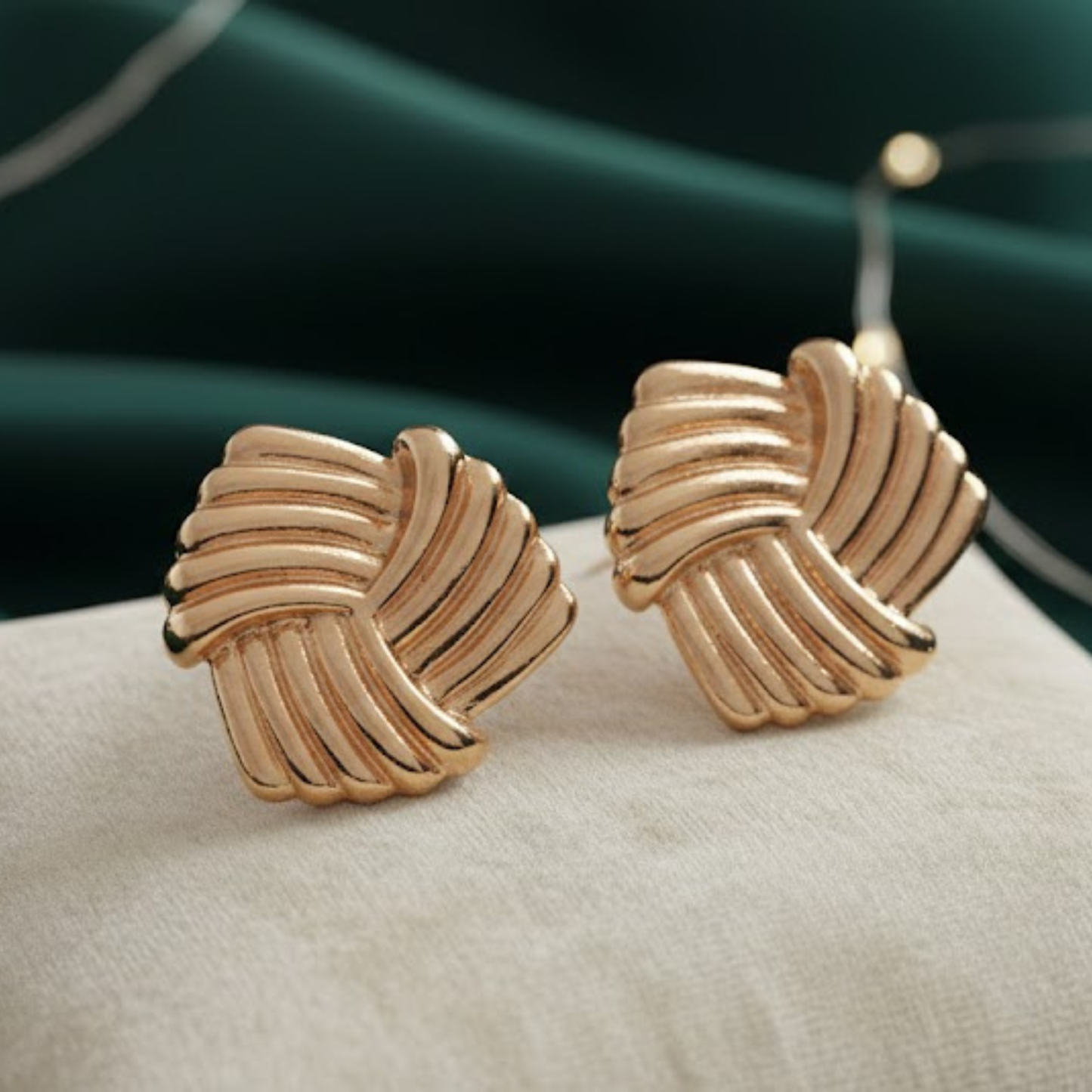 Golden Knot Studs Earrings