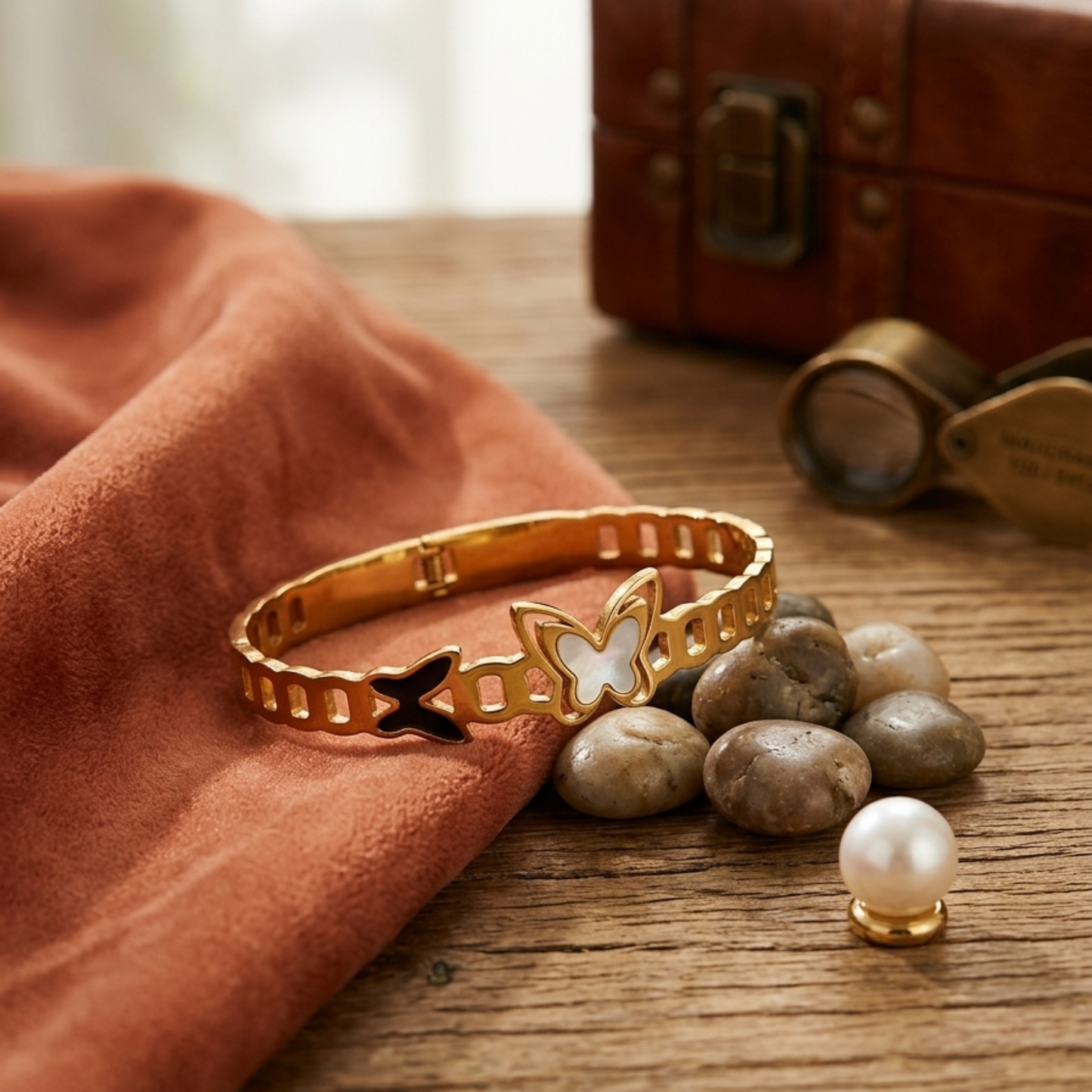 Golden Flutter Charm Bracelet