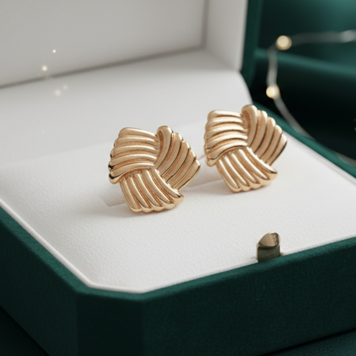 Golden Knot Studs Earrings