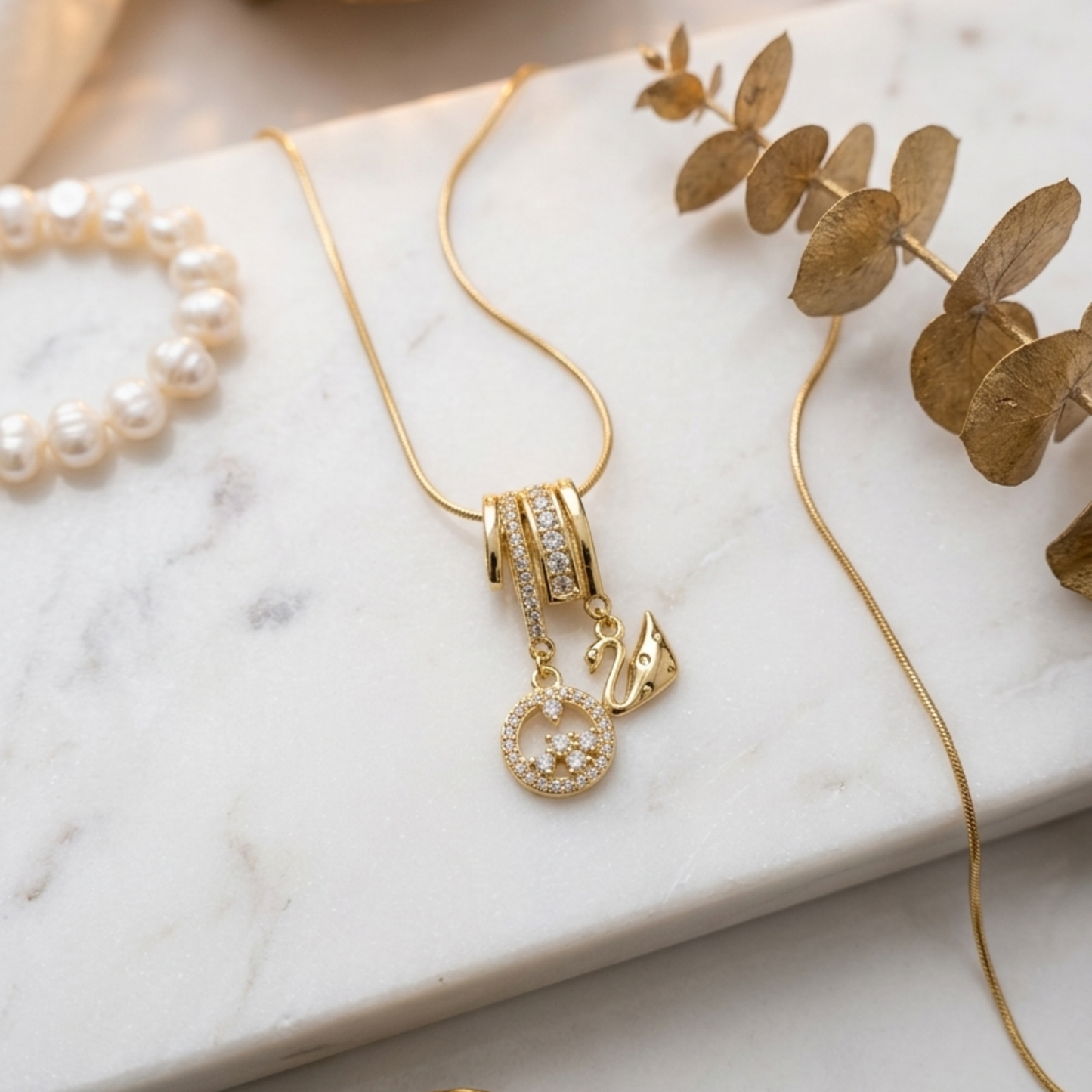 Swan Blossom Pendant