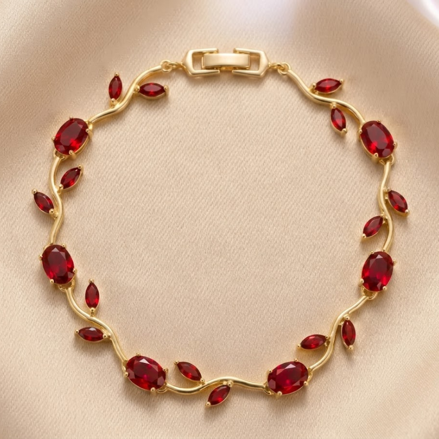 Ruby Bloom Vine Tulip Bracelet